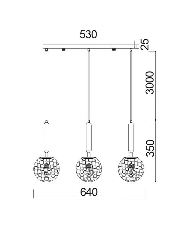 Interior Black Smoke Spherical Glass Shape 3 Light Island Pendant - TRATTINO2X3S-Island Pendant Lights-CLA Lighting