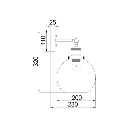 Interior Black Smoke Wine Glass Shape With Antique Brass Highlight 1 Light Wall Light - PESINI2W-Wall Sconce-CLA Lighting