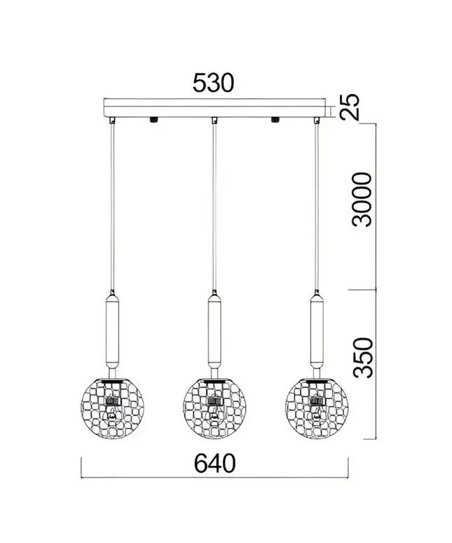 Interior Bronze Amber Spherical Glass Shape 3 Light Island Pendant - TRATTINO1X3S-Island Pendant Lights-CLA Lighting