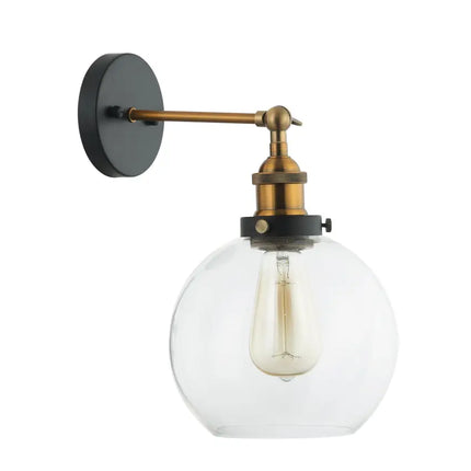 Interior Clear Wine Glass Shape With Antique Brass Highlight 1 Light Wall Light - PESINI1W-Wall Sconce-CLA Lighting