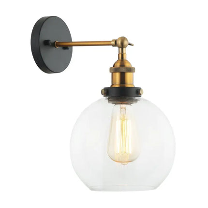 Interior Clear Wine Glass Shape With Antique Brass Highlight 1 Light Wall Light - PESINI1W-Wall Sconce-CLA Lighting