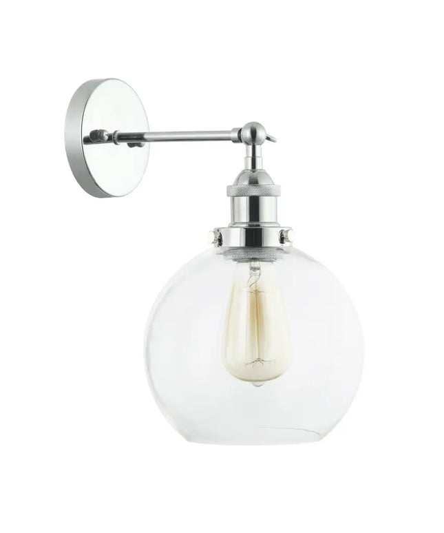 Interior Clear Wine Glass Shape With Chrome Highlight 1 Light Wall Light - PESINI4W-Wall Sconce-CLA Lighting