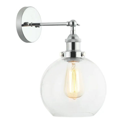 Interior Clear Wine Glass Shape With Chrome Highlight 1 Light Wall Light - PESINI4W-Wall Sconce-CLA Lighting