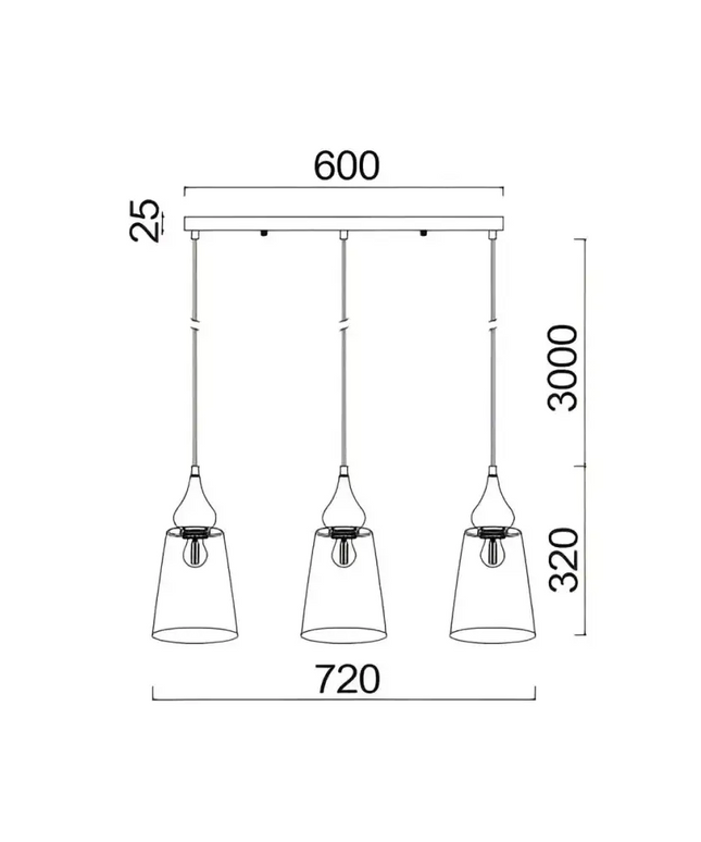 Interior Ellipse Glass Shape 3 Light Island Pendant Bronze Amber - JEREZ1X3S-Island Pendant Lights-CLA Lighting