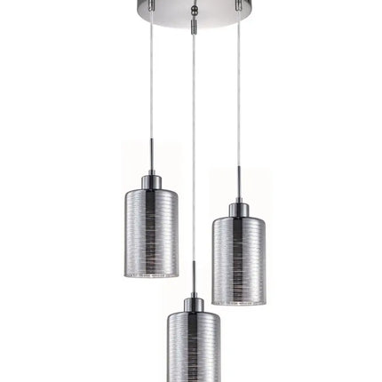 Interior Iron & Chrome Glass 3 Light Cluster Pendant - ESPEJO1X3R-Cluster Pendants-CLA Lighting