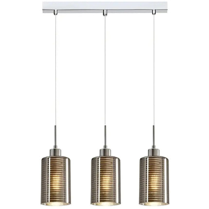 Interior Iron & Chrome Glass 3 Light Island Pendant - ESPEJO1X3S-Island Pendant Lights-CLA Lighting