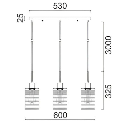 Interior Iron & Chrome Glass 3 Light Island Pendant - ESPEJO1X3S-Island Pendant Lights-CLA Lighting