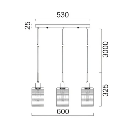 Interior Iron & Chrome Glass 3 Light Island Pendant - ESPEJO1X3S-Island Pendant Lights-CLA Lighting
