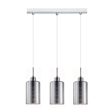 Interior Iron & Chrome Glass 3 Light Island Pendant - ESPEJO1X3S-Island Pendant Lights-CLA Lighting
