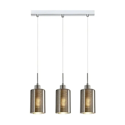 Interior Iron & Chrome Glass 3 Light Island Pendant - ESPEJO1X3S-Island Pendant Lights-CLA Lighting