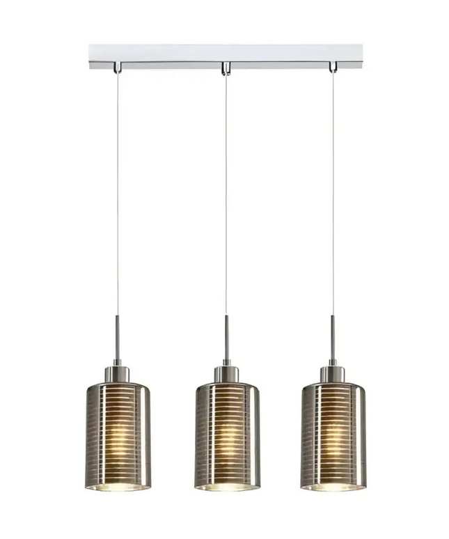 Interior Iron & Chrome Glass 3 Light Island Pendant - ESPEJO1X3S-Island Pendant Lights-CLA Lighting