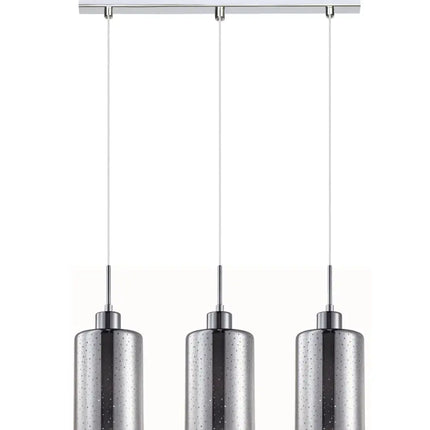Interior Iron & Chrome Glass With Dotted Effect 3 Light Island Pendant - ESPEJO3X3S-Island Pendant Lights-CLA Lighting
