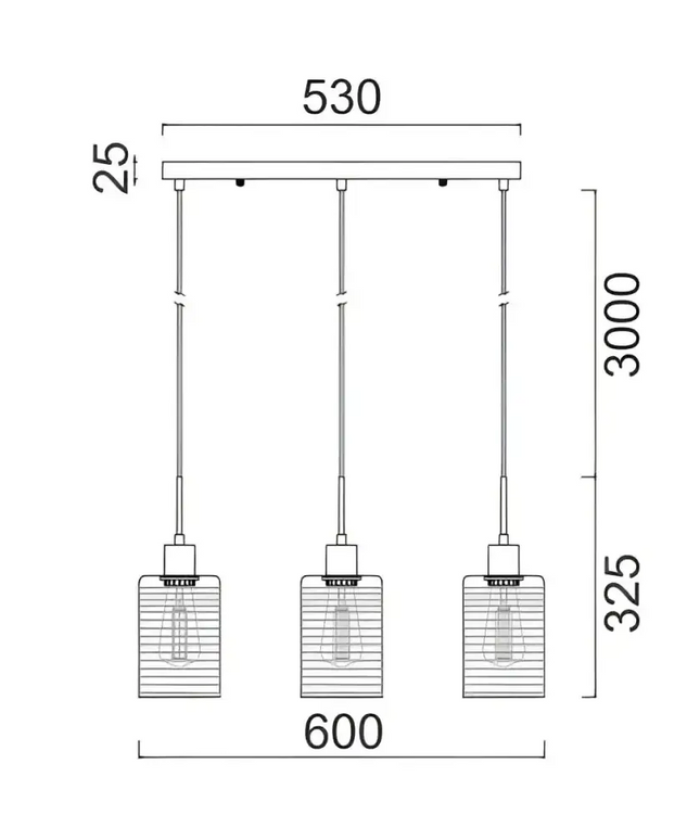 Interior Iron & Rose Gold Glass 3 Light Island Pendant - ESPEJO2X3S-Island Pendant Lights-CLA Lighting
