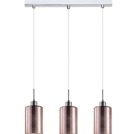 Interior Iron & Rose Gold Glass 3 Light Island Pendant - ESPEJO2X3S-Island Pendant Lights-CLA Lighting