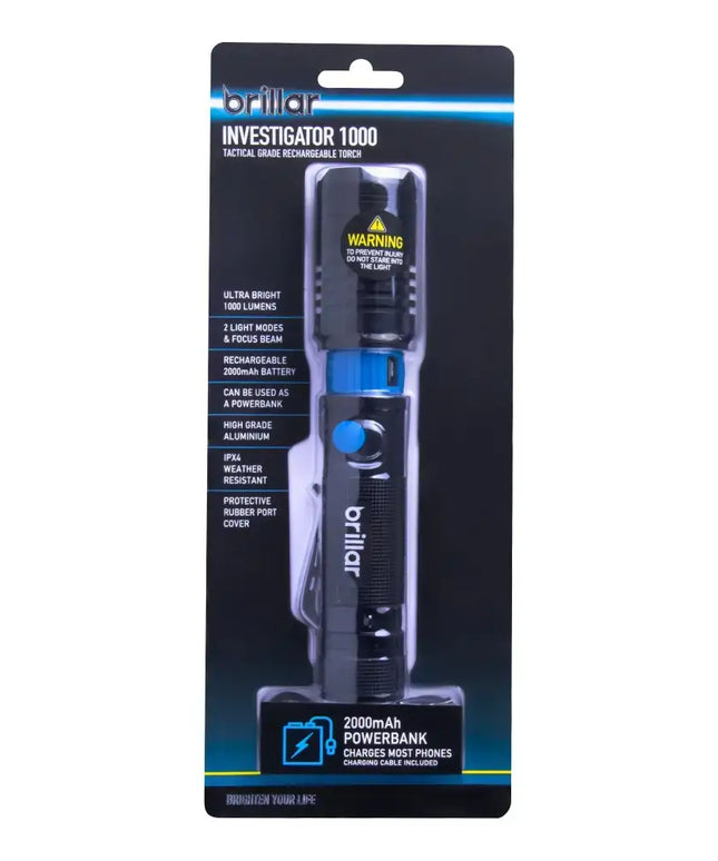 Investigator - 1000 Lumen USB Rechargeable Torch-Flashlights-Brillar