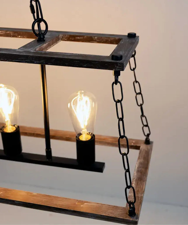 Island 5 Light Pendant Natural / Black - SL65115-Island Pendant Lights-Oriel Lighting