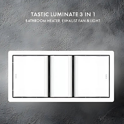 IXL Tastic Luminate Dual 3 in 1 Bathroom Heater Exhaust Fan & Light - White - 3 in 1 bathroom heat