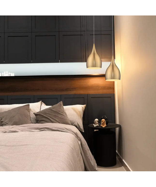 Jade 240 Brushed Brass Pendant Light | Modern Minimalist E27 Hanging Light