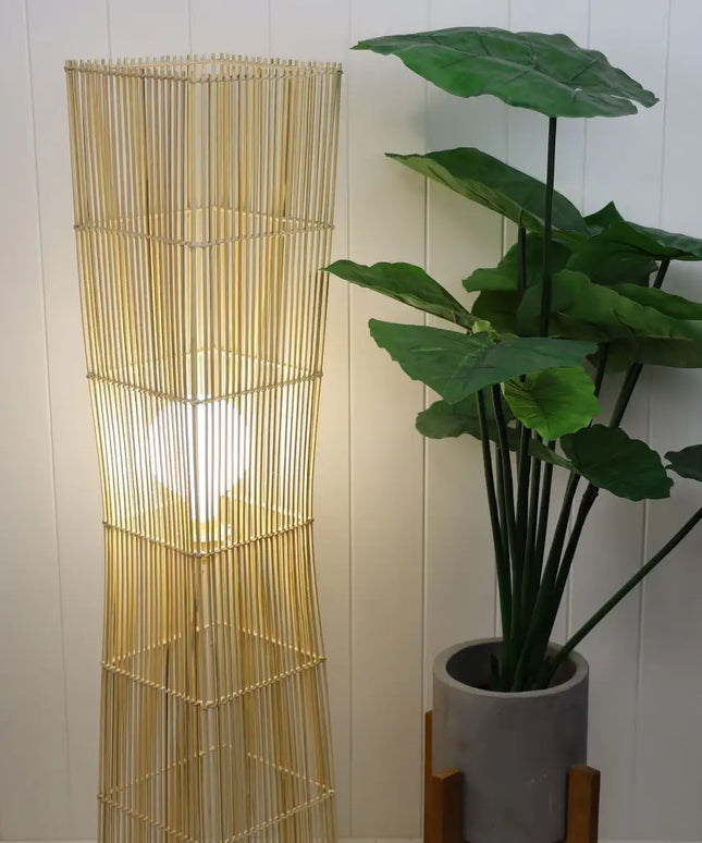 Jambi Natural Cane Floor Lamp - OL93255-Floor Lamps-Oriel Lighting