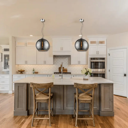 Jazz 350 Chrome Pendant Light | Retro Glass Pendant for Modern Spaces