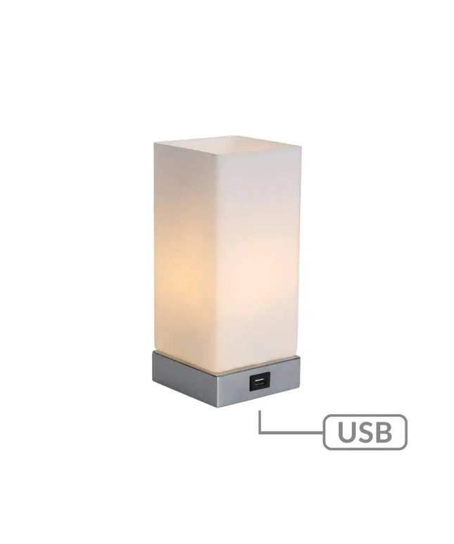 Jessica Rectangle Touch Lamp with USB Port-Home & Garden > Lighting-Dropli