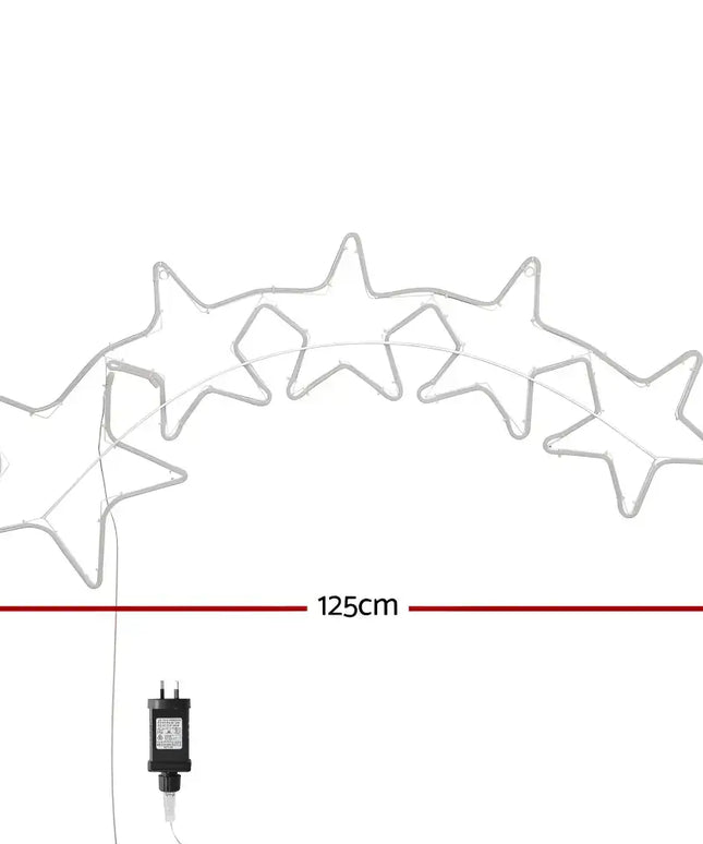 Five-star LED light decoration on 1.25M Christmas Lights Motif LED Rope Light outdoor display