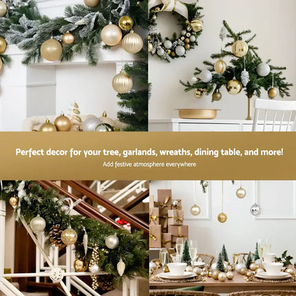 Festive holiday decor with colorful baubles from Jingle Jollys Christmas Tree Decorations Set