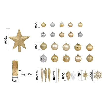 Christmas ornament set featuring colorful baubles for holiday decorating