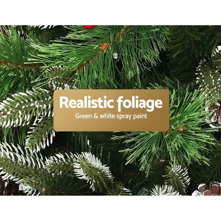 Artificial Christmas tree foliage with pine cones and red berries for the Jingle Jollys 2.1M Christmas Tree