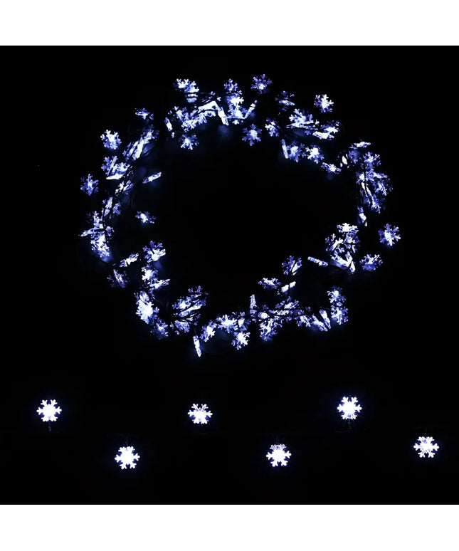 Snowflake string lights from Jingle Jollys Christmas Lights 100 LED 10M String Light Snow Decorations