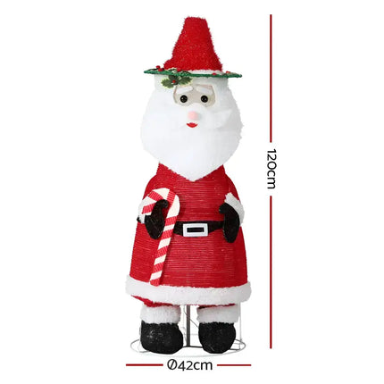 Illuminated Santa Claus decoration from Jingle Jollys Christmas Lights 96 LED Fairy Light Series