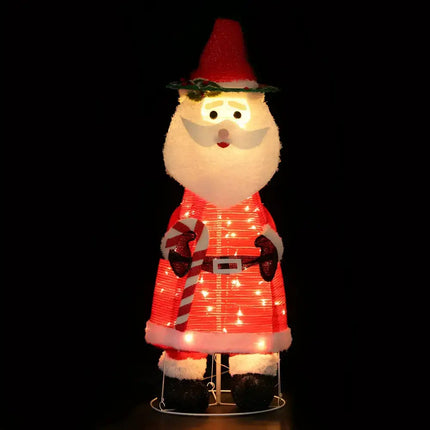 Illuminated Santa Claus figure from Jingle Jollys Christmas Lights 96 LED fairy light display