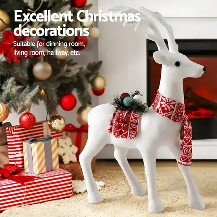 White Christmas reindeer decoration from Jingle Jollys 60cm Glitter Deer Ornaments