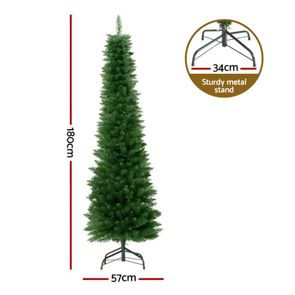 Artificial Christmas tree with dimensions and pre-lit 200 LED lights for holiday decor