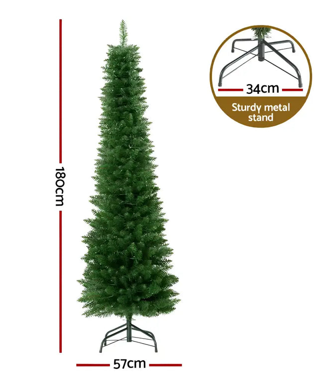 Artificial Christmas tree with dimensions and pre-lit 200 LED lights for holiday decor