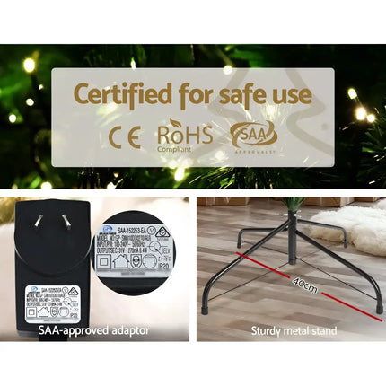 Christmas Tree Safety Certifications and Components on Jingle Jollys 1.8m Xmas Tree