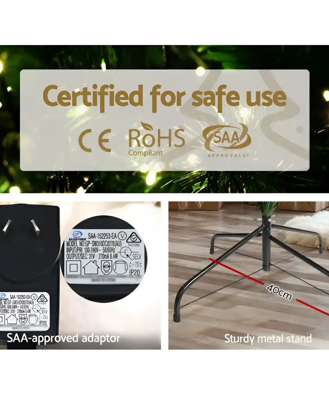 Christmas Tree Safety Certifications and Components on Jingle Jollys 1.8m Xmas Tree