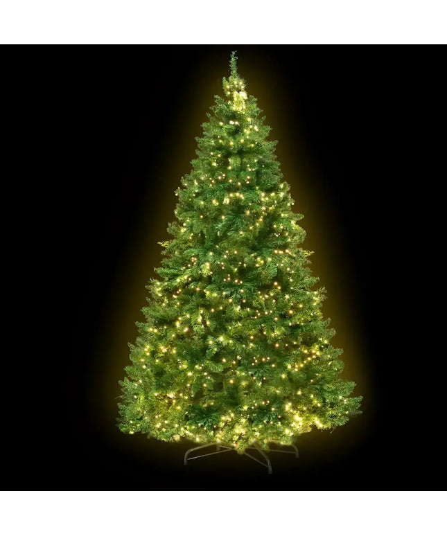 Illuminated artificial Christmas tree with 874 LEDs and 8 light modes for festive decor