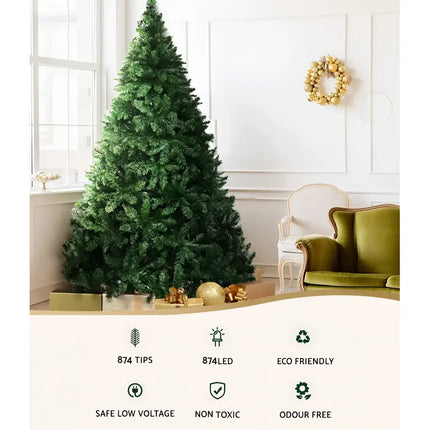 Artificial Christmas tree from Jingle Jollys with 874 LEDs and 8 light modes