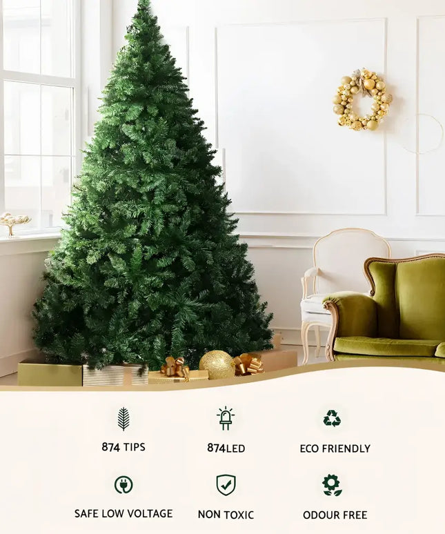 Artificial Christmas tree from Jingle Jollys with 874 LEDs and 8 light modes