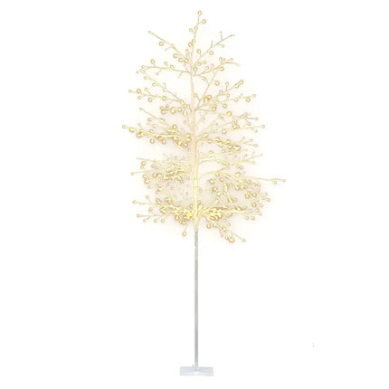 Artificial gold berry tree featured in Jingle Jollys Christmas Tree 2.1M with warm white LED lights
