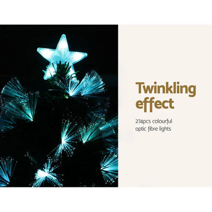 Jingle Jollys Christmas Tree 2.1M 7FT LED Xmas Multi Colour Lights Optic Fibre - Occasions > Christmas > Outdoor