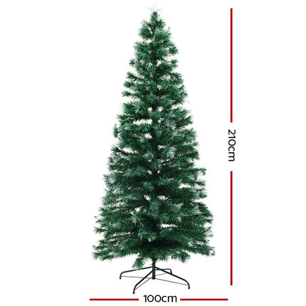 Jingle Jollys Christmas Tree 2.1M 7FT LED Xmas Multi Colour Lights Optic Fibre - Occasions > Christmas > Outdoor