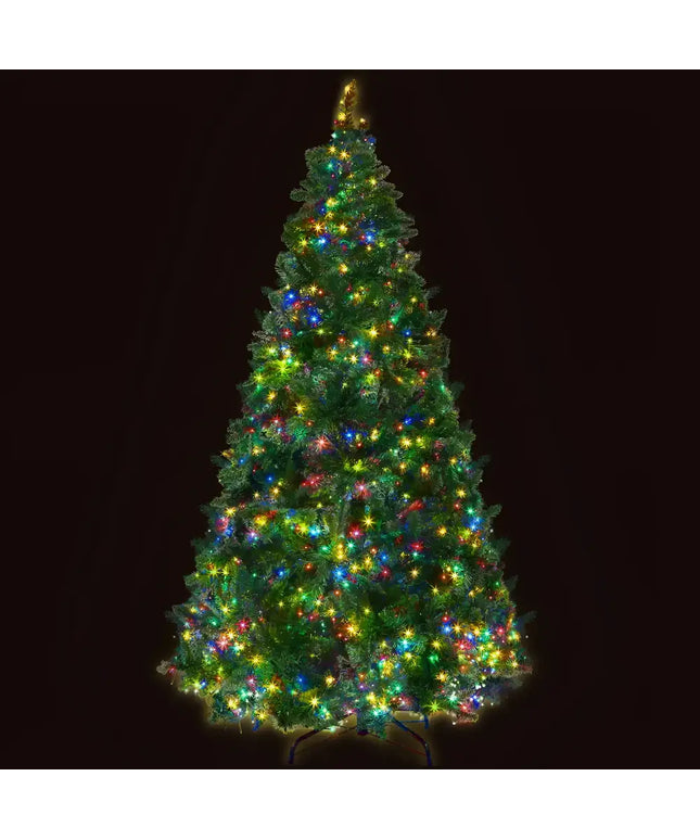 Illuminated Jingle Jollys Christmas Tree 2.1m with multi-color lights and 8 modes