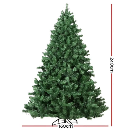 Artificial Christmas tree with dimensions for Jingle Jollys 2.4M Xmas Tree Decorations