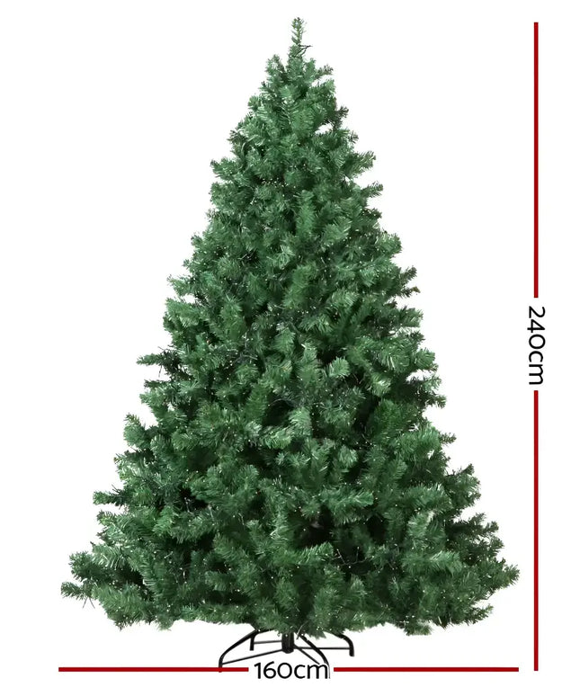 Artificial Christmas tree with dimensions for Jingle Jollys 2.4M Xmas Tree Decorations