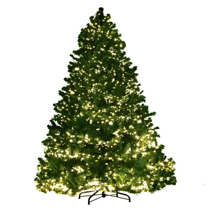 Illuminated artificial Christmas tree with colorful LED lights and multiple light modes