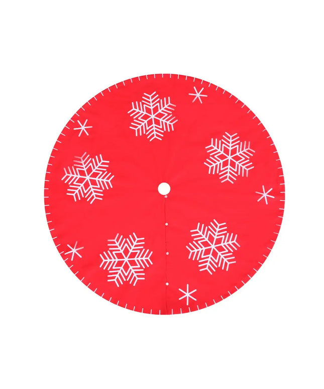 Jingle Jollys Christmas Tree Skirt 90cm Snowflake Ornaments Party Decorations - Occasions > Christmas > Christmas