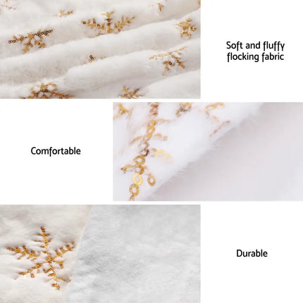 Jingle Jollys Christmas Tree Skirt 90cm Snowflake Ornaments Xmas Decorations - Occasions > Christmas > Christmas