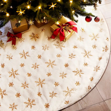 Jingle Jollys Christmas Tree Skirt 90cm Snowflake Ornaments Xmas Decorations - Occasions > Christmas > Christmas